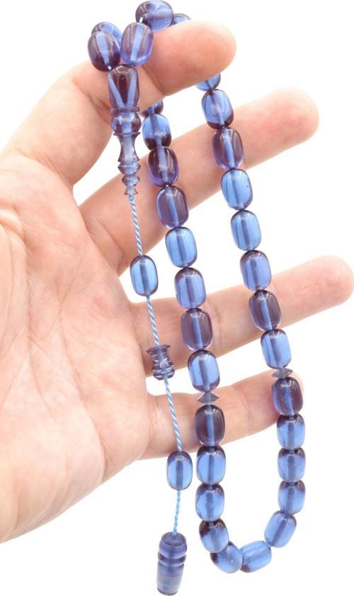 Usta Işi Sistemli Kapsül Kesim Koyu Mavi Katalin Tesbih