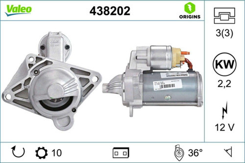 Marş Motoru 12V 2.2Kw 10 Diş [ Renault Megane Iı 2.0 Dcı 05 -, Megane Iıı 2.0 Dcı 09 -, 612138