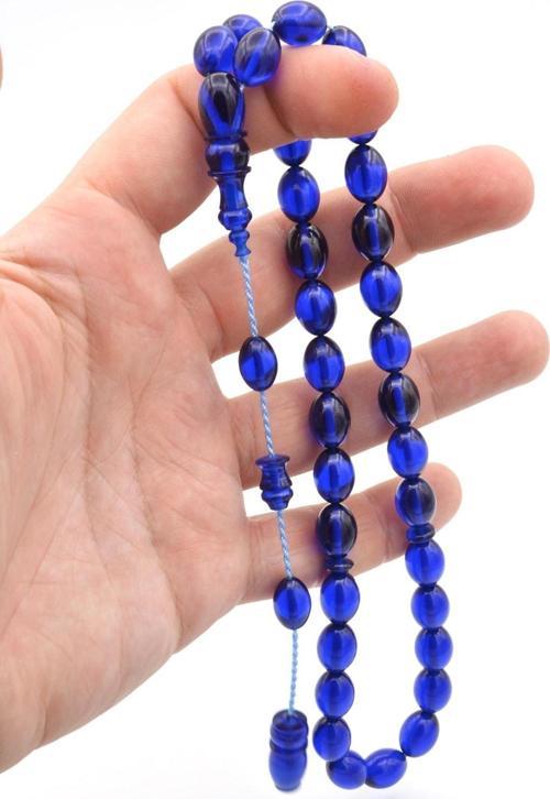 Usta Işi Sistemli Beyzi Kesim Lacivert Katalin Tesbih