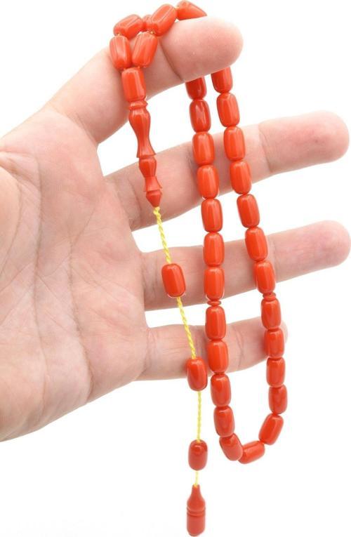 Usta Işi Sistemli Kapsül Kesim Turuncu Katalin Tesbih 181