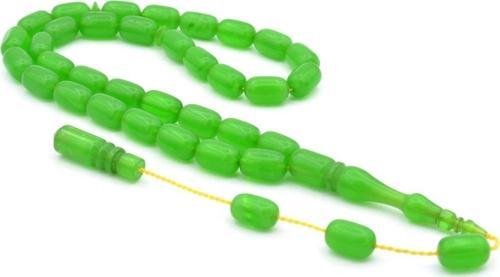 Usta Işi Sistemli Kapsül Kesim Yeşil Sıkma Kehribar Tesbih 152