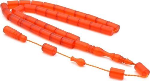 Usta Işi Sistemli Kesme Model Turuncu Sıkma Kehribar Tesbih 139