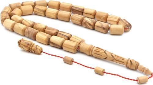 Usta Işi Sistemli Oyma Imameli Kapsül Kesim Zeytin Ağacı Tesbih Iri Boy