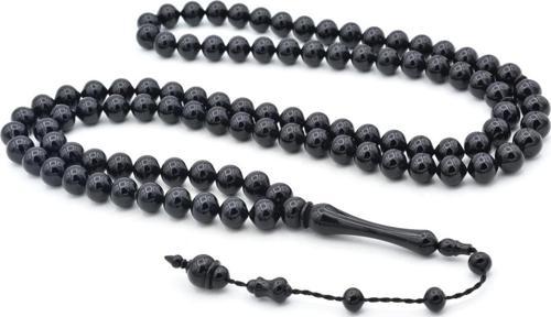 Usta Işi Sistemli Sığırcık Kesim 99 Luk Siyah Uçak Camı Tesbih