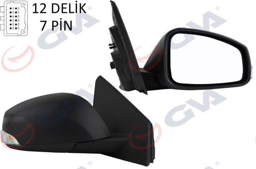 Dış Dikiz Aynası Sağ Megane-Fluence 08 Elektrikli Isıtmalı Sinyalli Konveks 7 Fiş Vm-6 333108