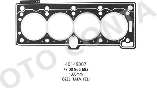 Silindir Kapak Conta (Lpgli Araclara Ozel Takviyeli 1,60Mm Beyaz) Mgn 1.6 8V 612138