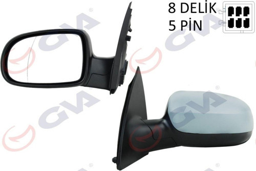 Dış Dikiz Aynası Sol Corsa C 01> Elektrikli+Isıtmalı+Astarlı+Asferik 5 Fiş Vm-200Ehpal