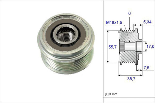 Alternatör Kasnağı Rulmanlı Chevrolet Captıva Epıca Lacettı Nubıra 2.0D 06 Antara 2.0 Cdtı 07