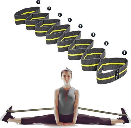 Sekiz Kademeli Pilates Bandı Direnç Bandı Yoga Lastiği Esneme Kayışı