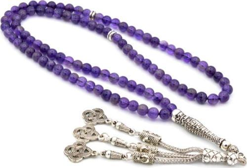 Hakiki Doğal Ametist 99 Luk Tesbih 1.kalite Doğal Taş