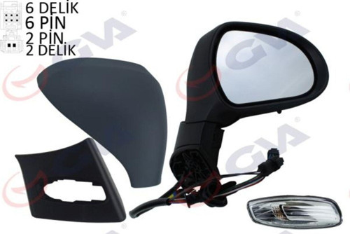 Dış Dikiz Aynası Sağ 308 07 Elektrikli Isıtmalı Sinyalli Astarlı Konvenks Vm-6308Ehpl Gnzrz