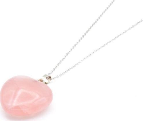 Hakiki Doğal Kalp Pembe Kuvars Kolye Ucu 1.kalite 002