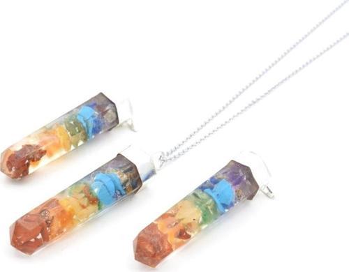 Hakiki Doğal Karışık Taşlı Çakra Orgonit Kolye Ucu 1.kalite 001