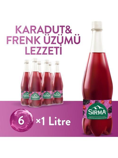 B Vitaminli Karadut & Frenk Üzümü Aromalı Doğal Maden Suyu 1 Lt X 6 Adet