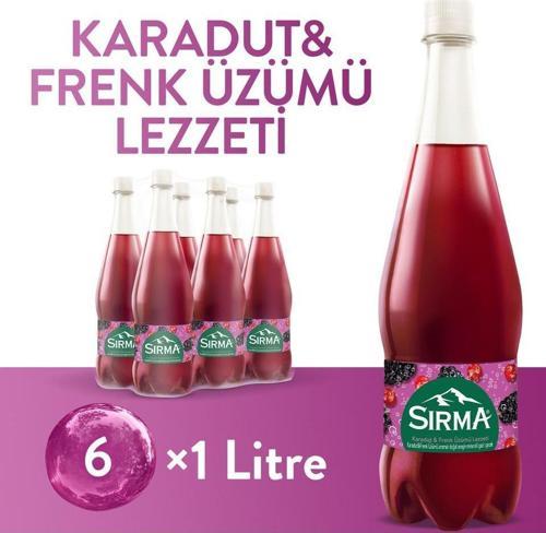 B Vitaminli Karadut & Frenk Üzümü Aromalı Doğal Maden Suyu 1 Lt X 6 Adet