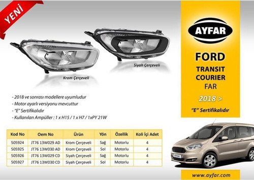 Far Sağ Siyah Çerçeveli Ford Transıt Courıer 18 Jt7613W029Cd-2263642 Uyumlu