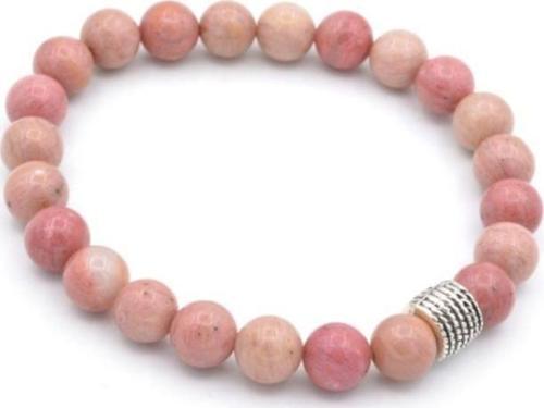 Hakiki Doğal Pembe Jasper Taşı Bileklik Doğal Taş