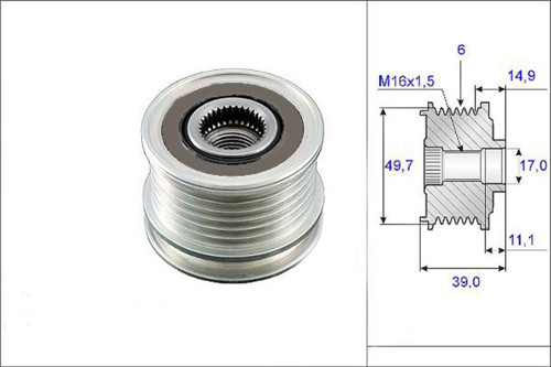 Alternatör Kaşnağı Rulmanlı Jeep Grand Cherokee Mercedes C Serisi Vito Sprinter