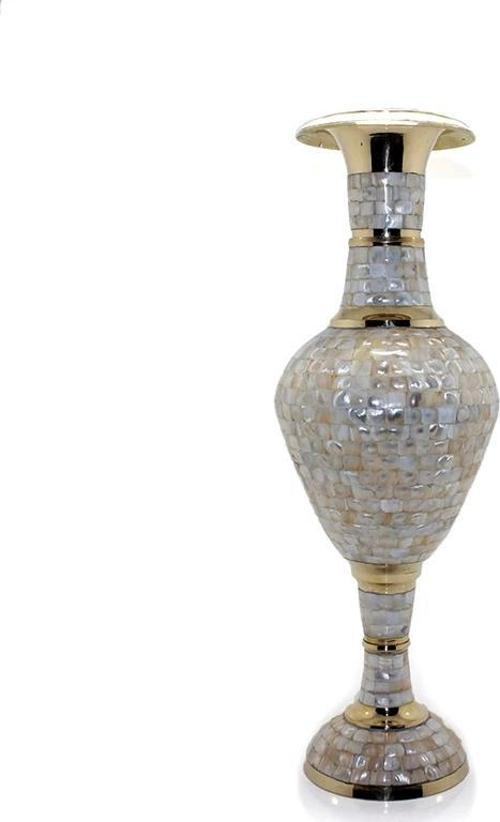 Pirinç Sedefli Vazo 45 Cm Ksk129