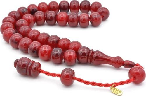 Hakkı Usta Imzalı Basık Model Kanayan Bağa Vişne Katalin Tesbih 004