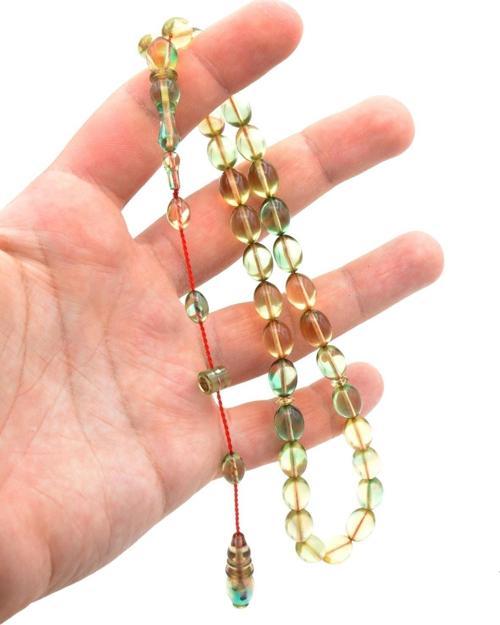 Sistemli Beyzi Model Karışık Renk Sıkma Kehribar Tesbih 145