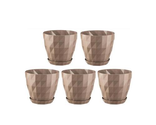 SO-KRT2 Dekoratif Kristal Saksı Takımı 1.15 lt Mocha 5 Adet