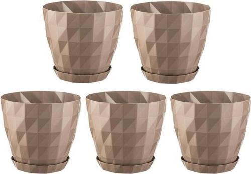 SO-KRT2 Dekoratif Kristal Saksı Takımı 1.15 lt Mocha 5 Adet