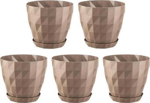 SO-KRT1 Dekoratif Kristal Saksı Takımı 0.6 Lt Mocha 5 Adet