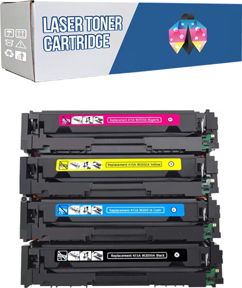 Safir Toner Hp 415A-W2030A LaserJet Pro MFP M454fw- M454nw CMYK 1 Set Çipsiz Muadil Toner