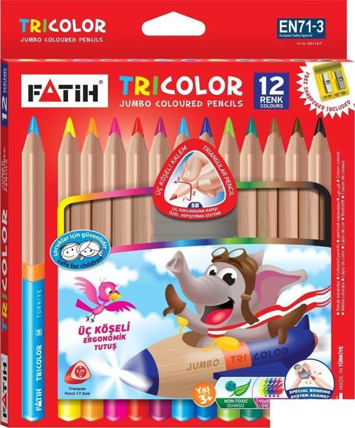 Üçgen Boya Kalemi 12 Renk Tam Boy FA33490SJKB12
