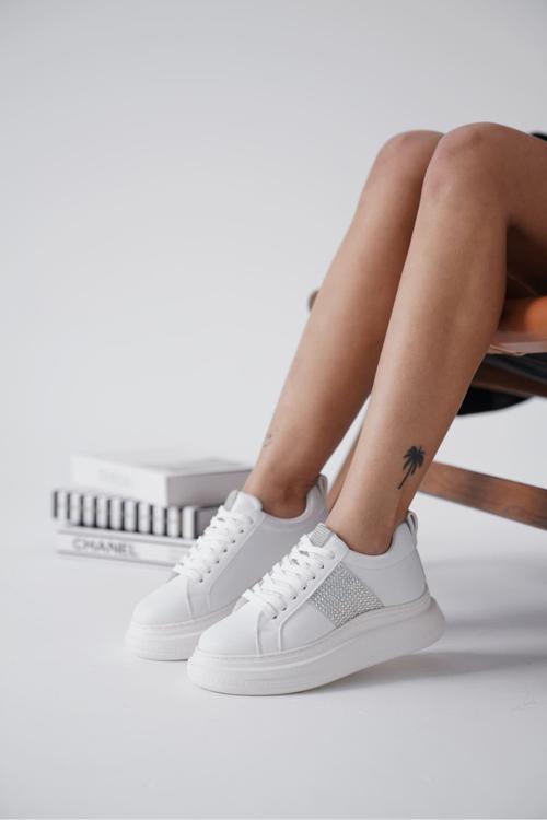 Belinda Beyaz Taşlı Kadın Sneaker