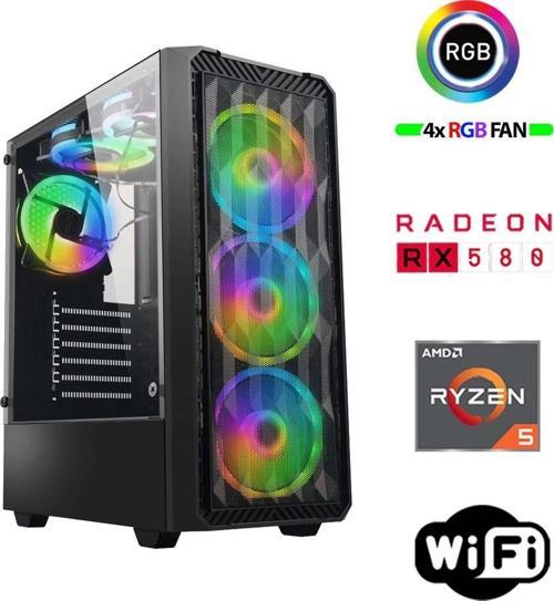 Armor X10 Ryzen 5 5500 16GB Ram 512GB M.2 NVMe SSD 8GB RX580 Masaüstü Oyuncu Bilgisayarı