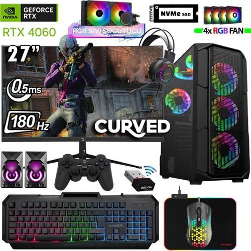Thunder x670 Ryzen 7 5700x 32GB Ram 1TB M.2 NVMe SSD 8GB RTX4060 27" 180Hz Oyuncu Masaüstü Bilgisayarı