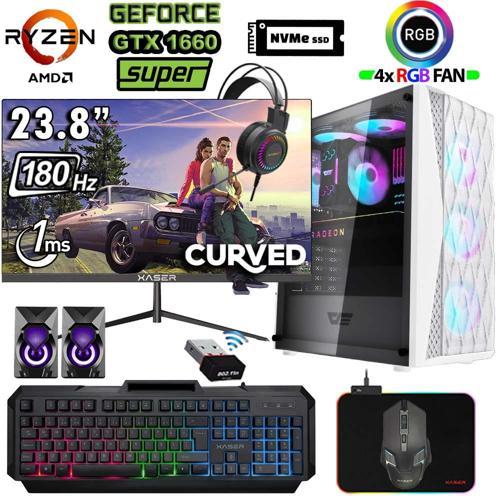 Xsr1201 Ryzen 5 5500 32GB Ram 1TB M.2 NVMe SSD 6GB GTX1660 Super 180Hz Curved Masaüstü Oyuncu Bilgisayarı