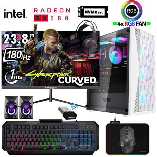 Xsr1209 i5 12400F 16GB Ram 512GB M.2 NVMe SSD 8GB RX580 256Bit 23.8" 180Hz Curved Oyuncu Bilgisayarı