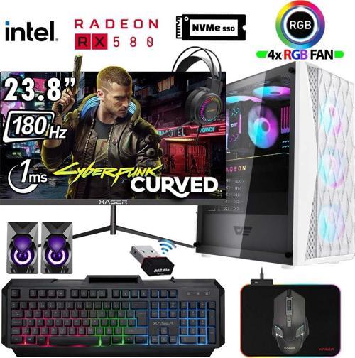 Xsr1209 i5 12400F 16GB Ram 512GB M.2 NVMe SSD 8GB RX580 256Bit 23.8" 180Hz Curved Oyuncu Bilgisayarı