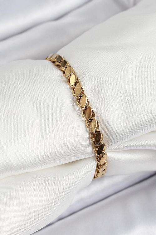316L Çelik Arpa Model Gold Renk Kadın Bilekik