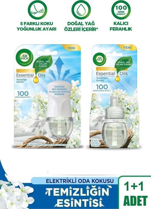 Elektrikli Oda Kokusu Seti Temizliğin Esintisi (1 Kit 1 Yedek)