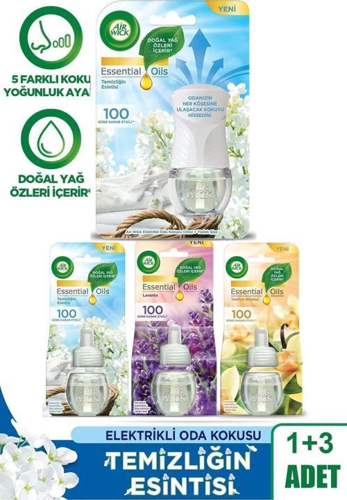 Elektrikli Oda Kokusu Seti Temizliğin Esintisi (1 Kit 3 Yedek)