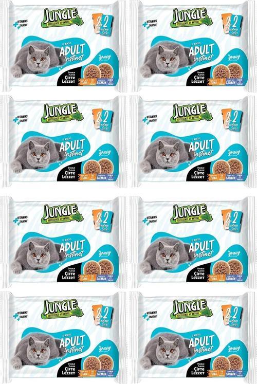32X100 Gr Çift Lezzet Pouch Yetişkin Yaş Kedi Maması Ton Eti Somon Eti