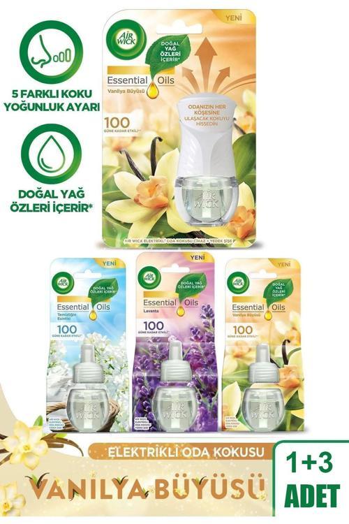 Elektrikli Oda Kokusu Seti Vanilya (1 Kit 3 Yedek)