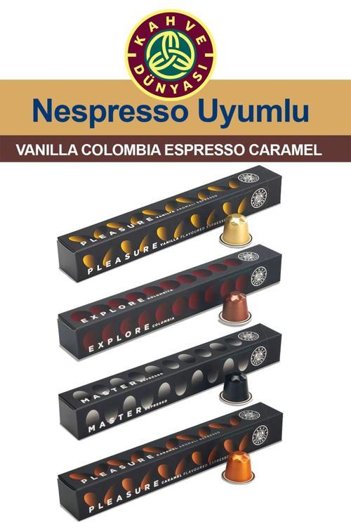 Nespresso Karamel Vanilya Kapsül Kahve Tadım Seti Vanilya Colombia Espresso Karamel 4X10