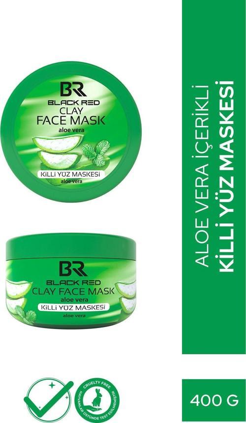 Black&Red Kil Maskesi Yüz Maskesi Aloe Vera İçerikli Killi Yüz Maskesi - 400G