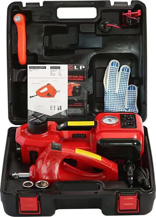 Elektrikli Araba Kriko Kiti 5 Ton 12V Hidrolik Kriko Seti, Darbe Anahtarı Ve Şişirme