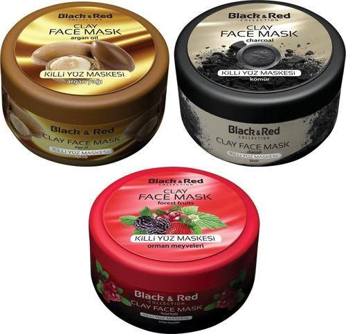 Doğal Kil Maskesi Argan, Kömür, Orman Meyveli 400 Gr X 3