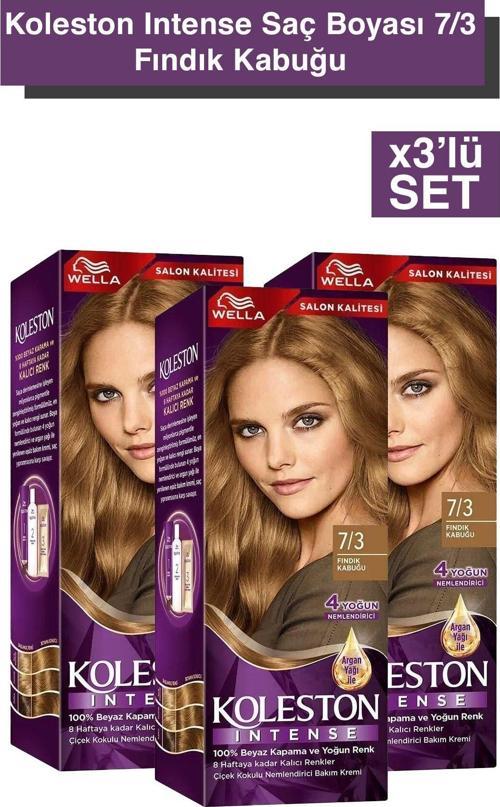 Koleston Intense Saç Boyası 7/3 Fındık Kabuğu X3'Lü Set
