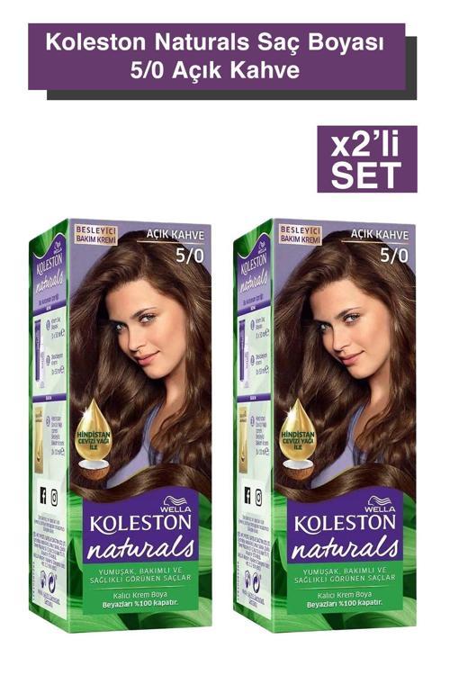 Koleston Naturals Saç Boyası 5/0 Açık Kahve X2'Li Set