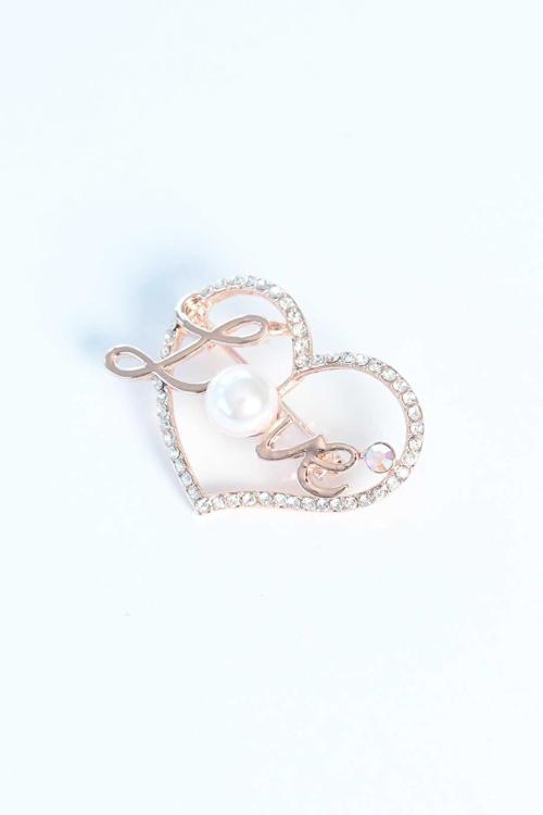 Zirkon Taşlı Metal Broş