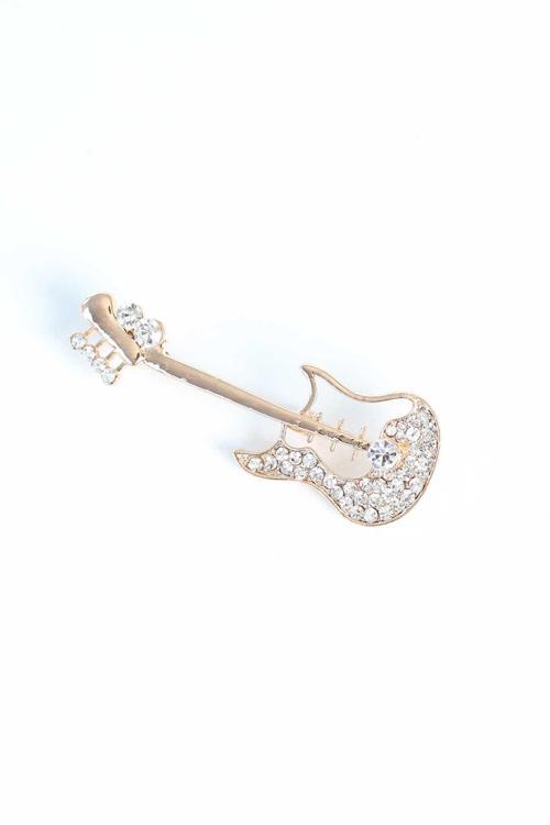 Zirkon Taşlı Metal Broş