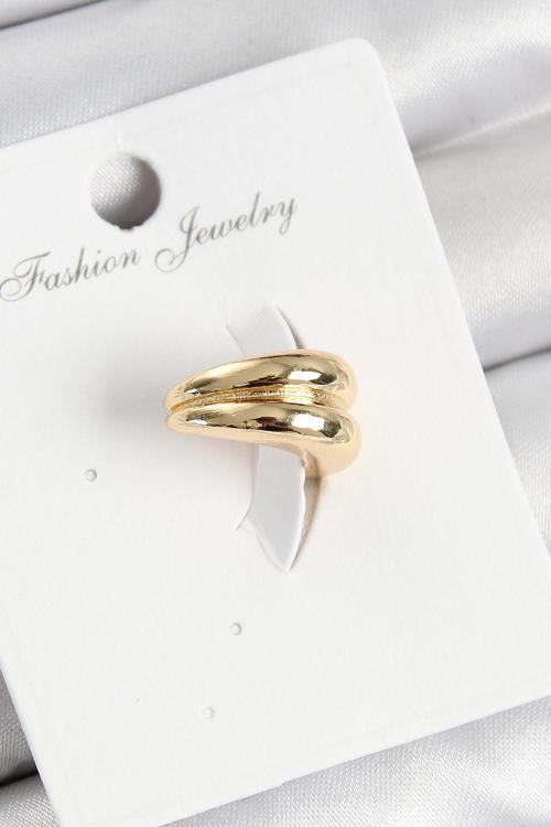 Pirinç Halka Model Gold Renk Sağ Kıkırdak Küpe